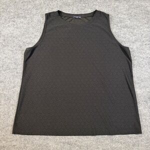 Sampeel Womens XXL Black Eyelet‎ Patterned Tank Top